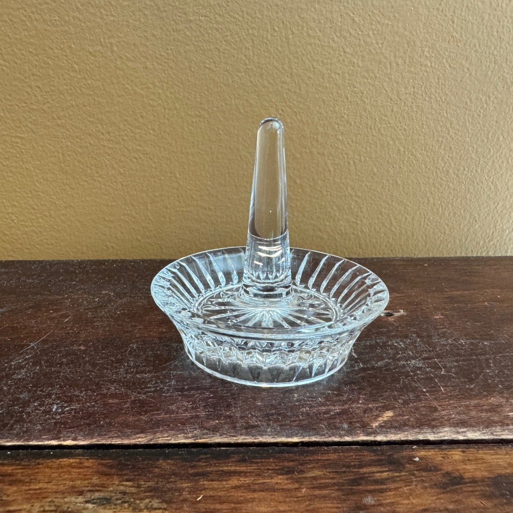 Crystal Ring Holder Dish Clear Glass Jewelry‎ Display Organizer Vanity Decor